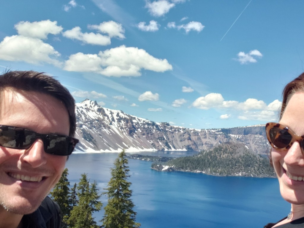 Chad and his wife at Crater Lake in Oregon